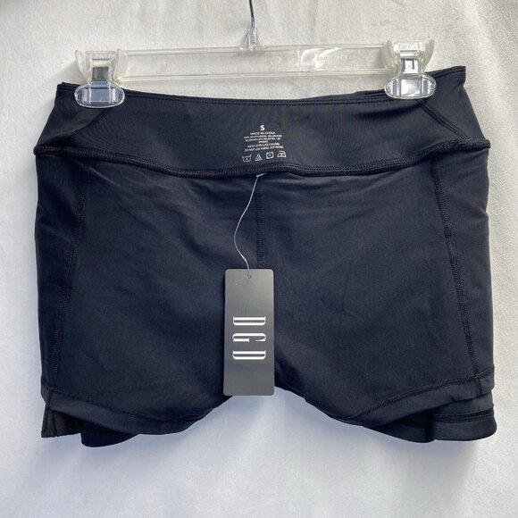 DGD Inner Short Mid-Waisted Athletic Tennis Skirt Women Small Black Stretch New - Picture 9 of 12